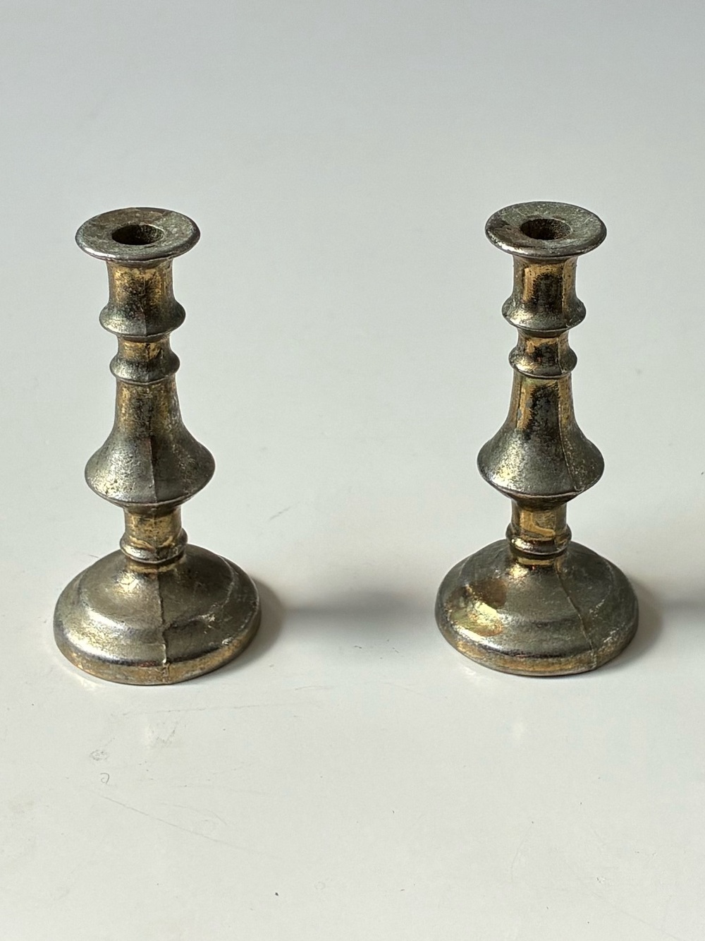 Antique Candlestick Holders - Pair Made in England 3"